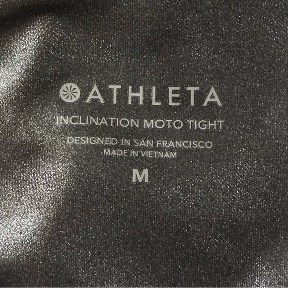 Athleta Inclination Moto Tight Leggings Womens Medium Black High Rise - Picture 5 of 12